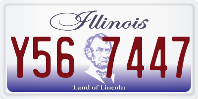 IL license plate Y567447