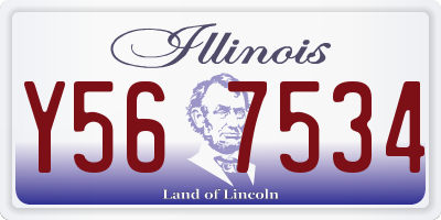 IL license plate Y567534