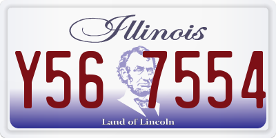 IL license plate Y567554