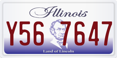 IL license plate Y567647