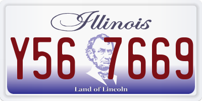 IL license plate Y567669