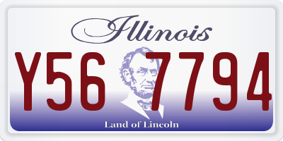 IL license plate Y567794