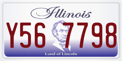IL license plate Y567798