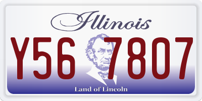 IL license plate Y567807