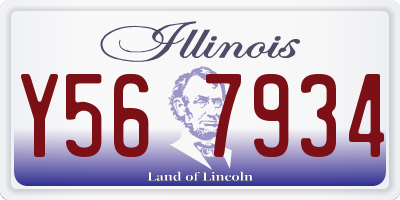 IL license plate Y567934