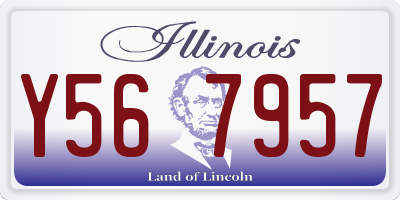 IL license plate Y567957