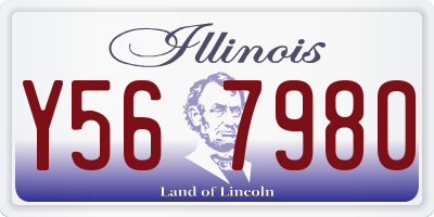 IL license plate Y567980