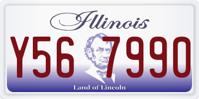IL license plate Y567990