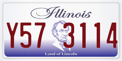 IL license plate Y573114