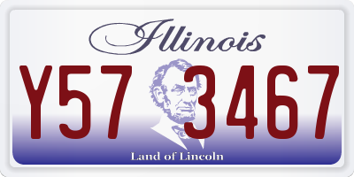 IL license plate Y573467