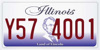 IL license plate Y574001