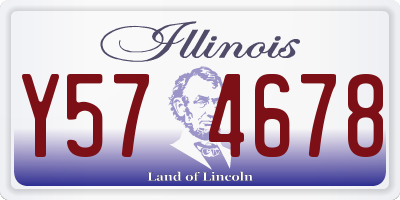 IL license plate Y574678