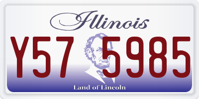 IL license plate Y575985