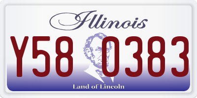 IL license plate Y580383