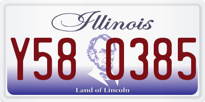 IL license plate Y580385