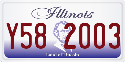 IL license plate Y582003