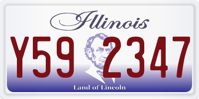 IL license plate Y592347