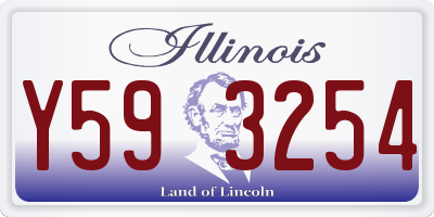 IL license plate Y593254