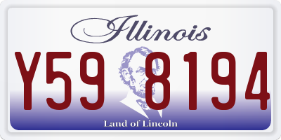 IL license plate Y598194