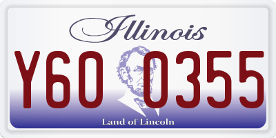 IL license plate Y600355