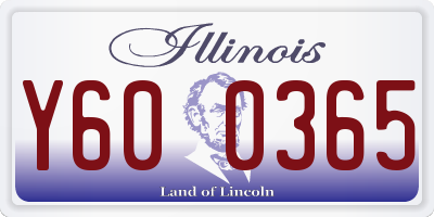 IL license plate Y600365