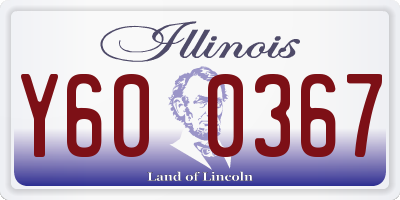 IL license plate Y600367