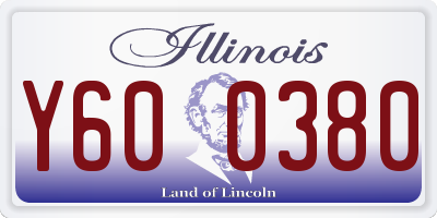 IL license plate Y600380