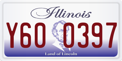 IL license plate Y600397