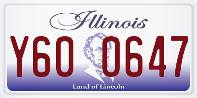 IL license plate Y600647