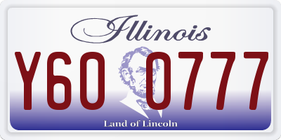 IL license plate Y600777