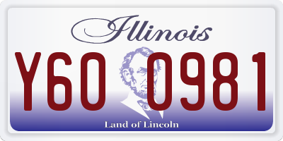 IL license plate Y600981