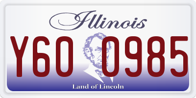 IL license plate Y600985