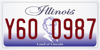 IL license plate Y600987