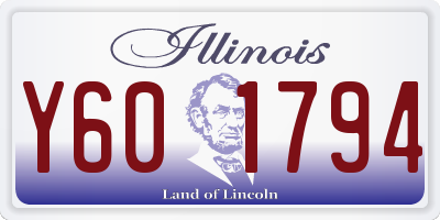 IL license plate Y601794