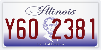 IL license plate Y602381