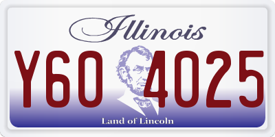 IL license plate Y604025