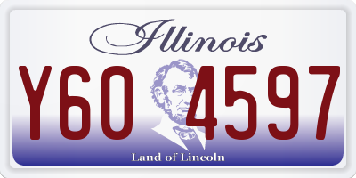 IL license plate Y604597