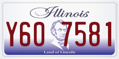 IL license plate Y607581