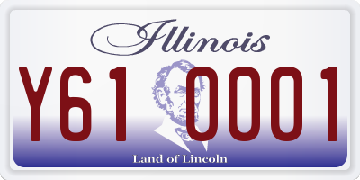 IL license plate Y610001