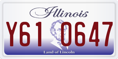 IL license plate Y610647