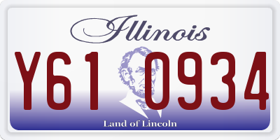 IL license plate Y610934