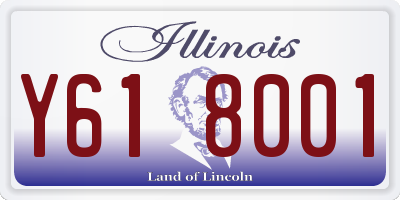 IL license plate Y618001