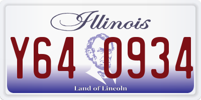 IL license plate Y640934