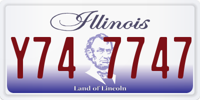 IL license plate Y747747