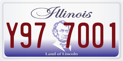 IL license plate Y977001