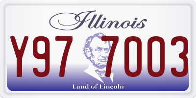 IL license plate Y977003