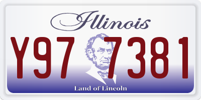 IL license plate Y977381
