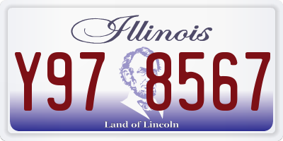 IL license plate Y978567
