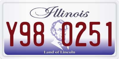 IL license plate Y980251