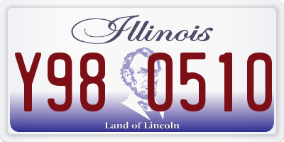 IL license plate Y980510